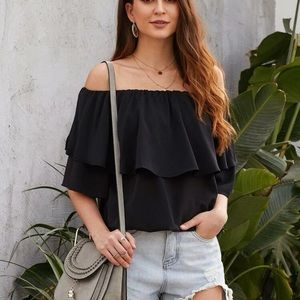 Ruffle off the shoulder blouse